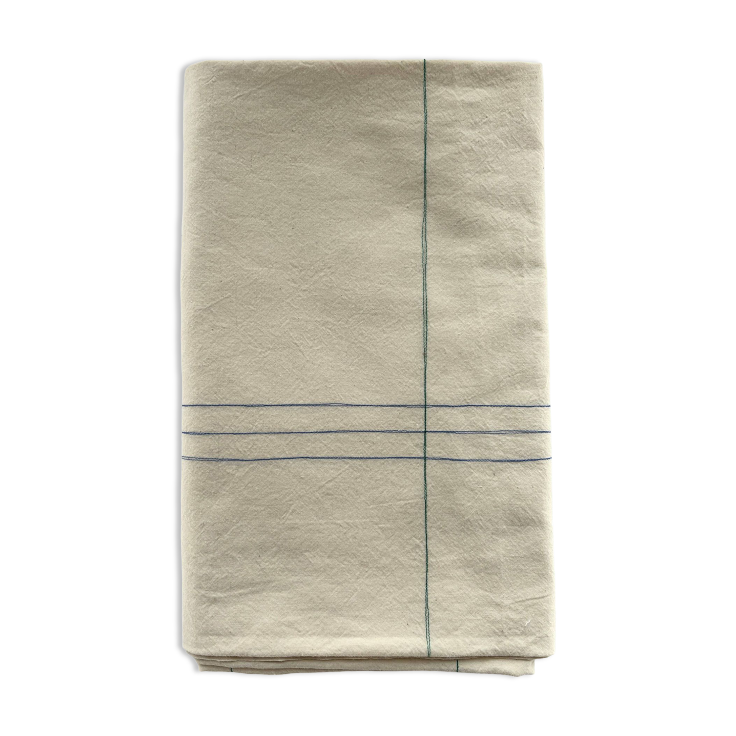 Nappe, écru, surpiqûres bleue/verte