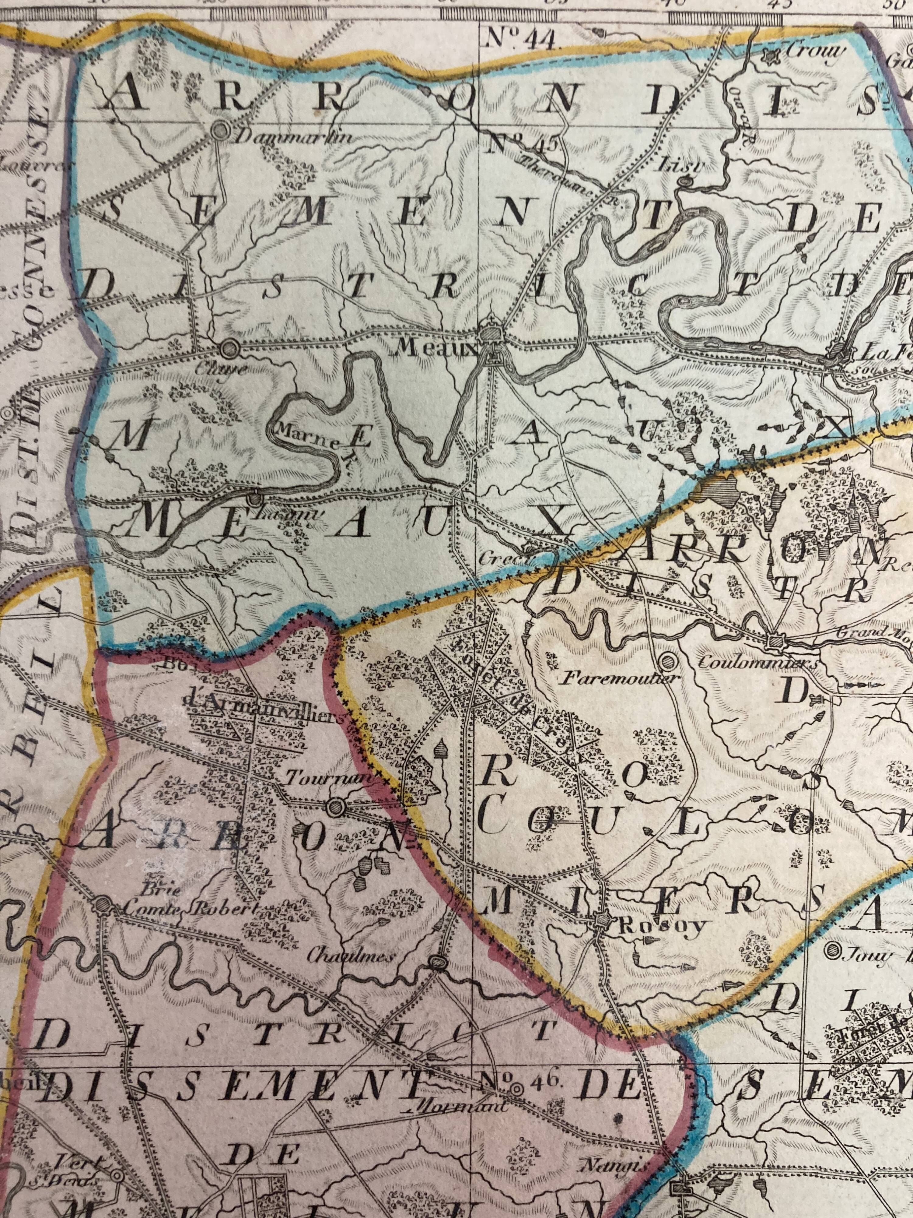 Old Map of Seine-et-Marne