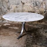 Large table ronde en marbre de Carrare, Italie, 1970s