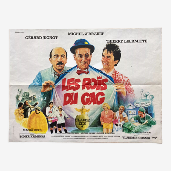 Affiche cinéma "Les rois du gag" Serrault, Jugnot, Lhermitte