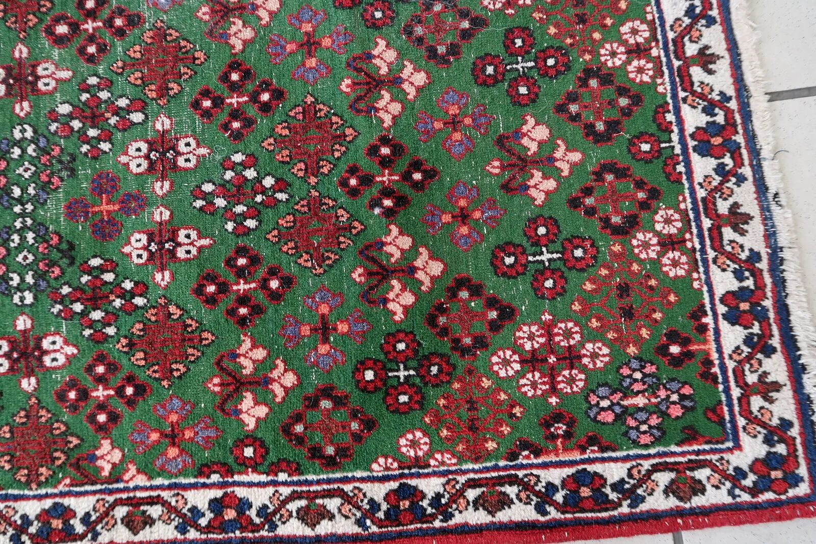 Handmade antique Persian Joshagan runner 1.8' x 4.8' (57cm x 149cm) 1930s