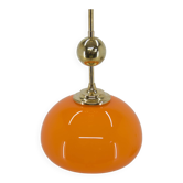 Orange glass and brass pendant, 1980s, restored
