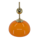 Orange glass and brass pendant, 1980s, restored