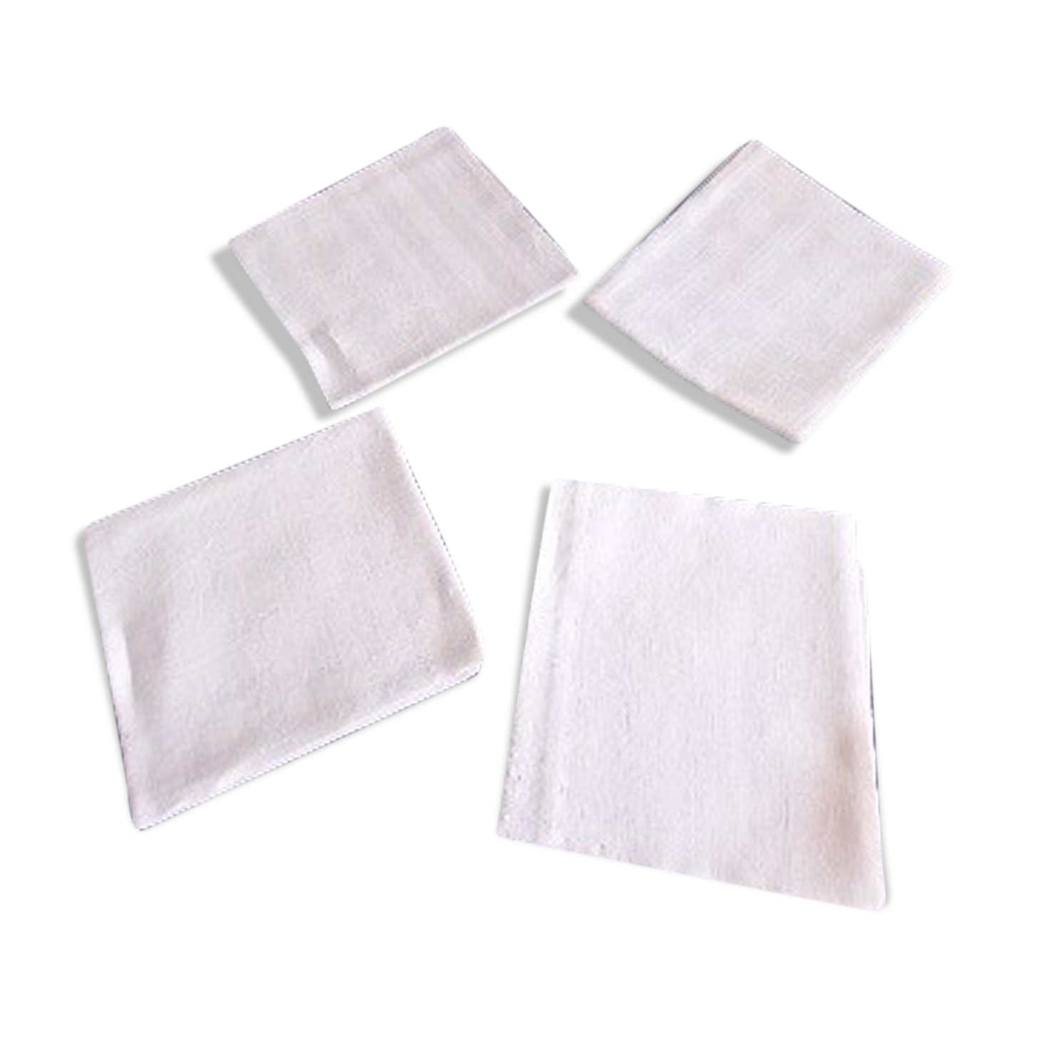 Set of 4 napkins, bright white, in cotton ( 59.5 x 54.5 cm )
