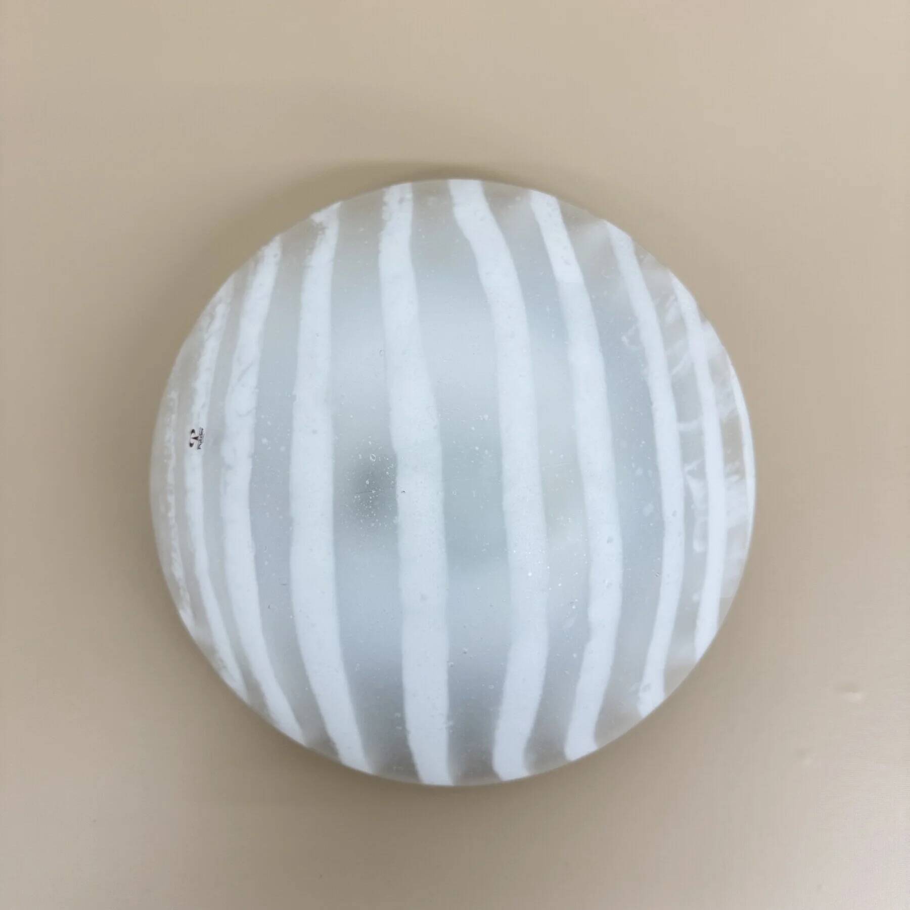 Peil & Putzler glass flush mount / wall lamp 'zebra', 1970s Germany