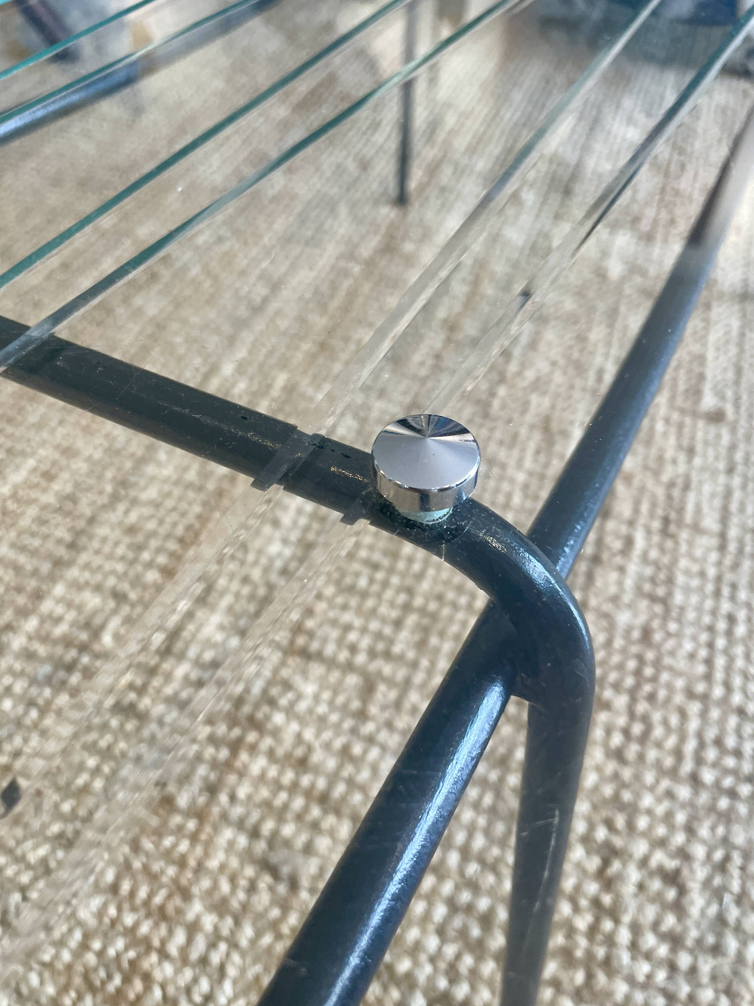 Mid-century glass and metal coffee table - 1950