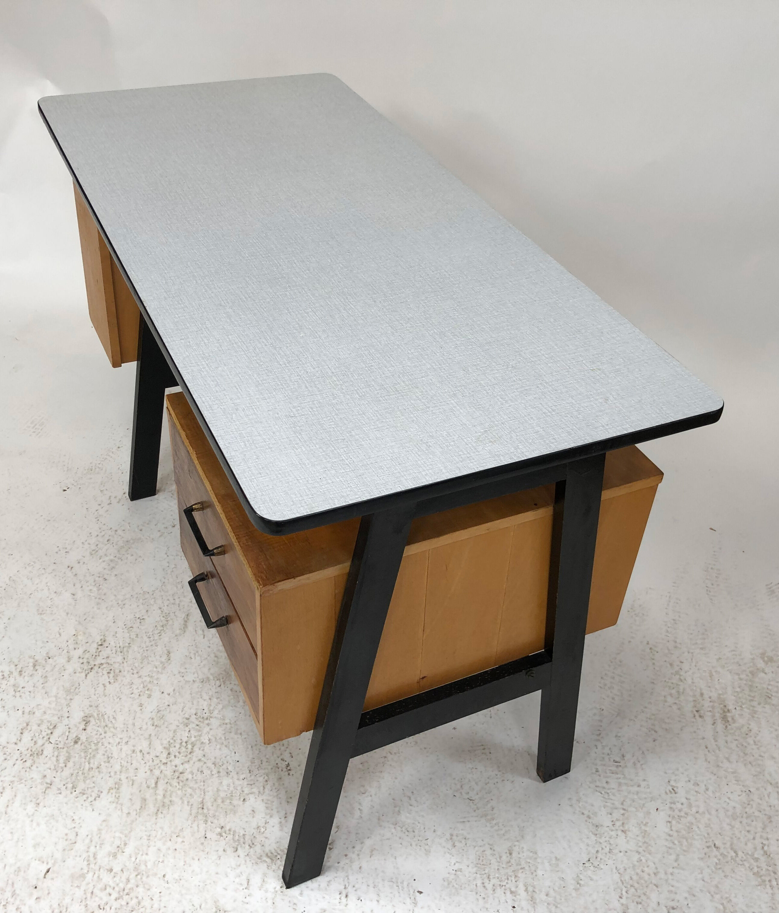 Vintage desk in birch veneer of years 60