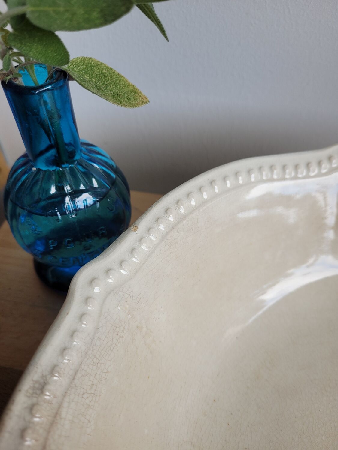 Beige opaque porcelain bowl