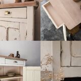 Distressed white buffet Parisian