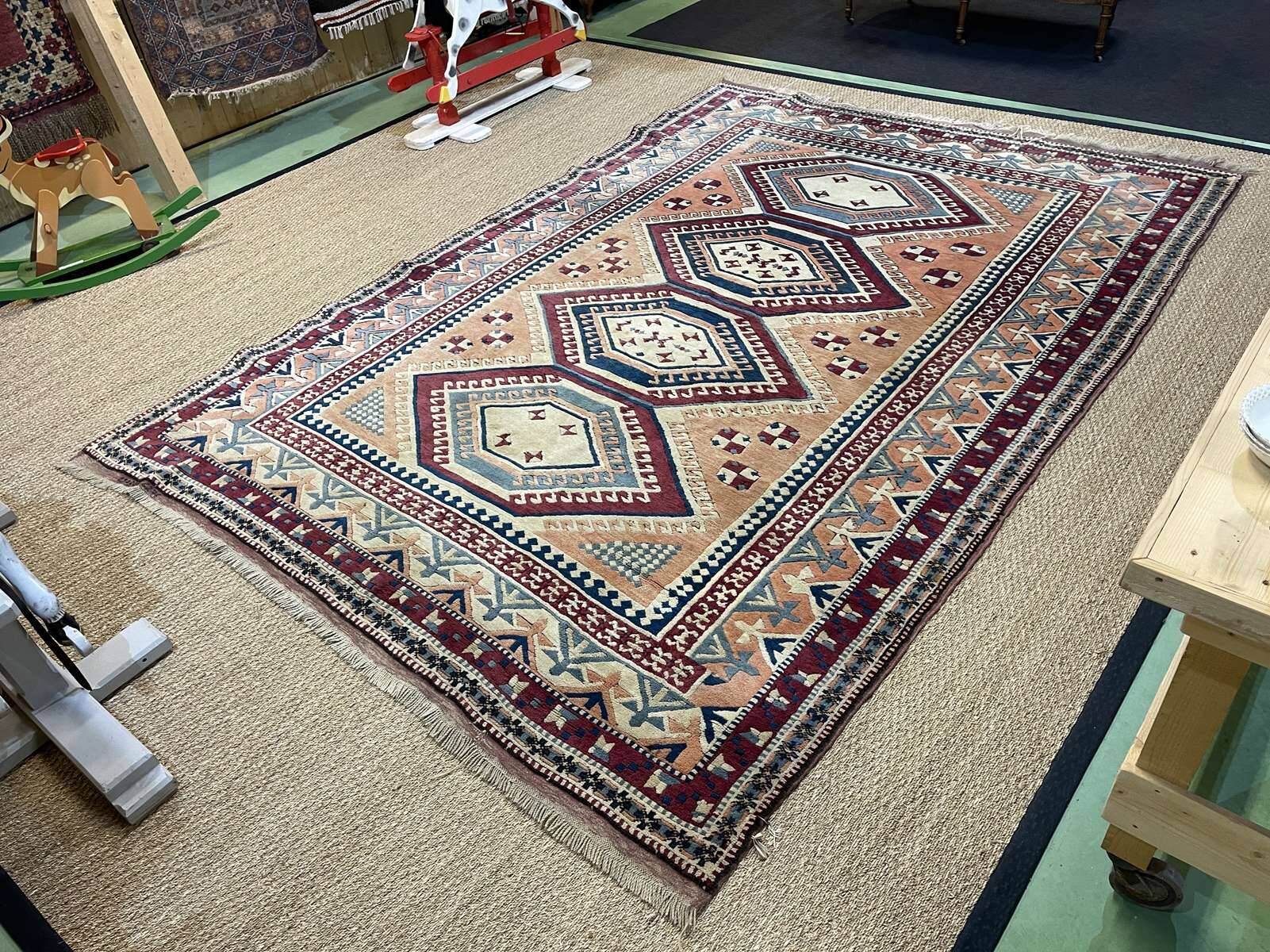 Large handmade wool Iranian carpet
