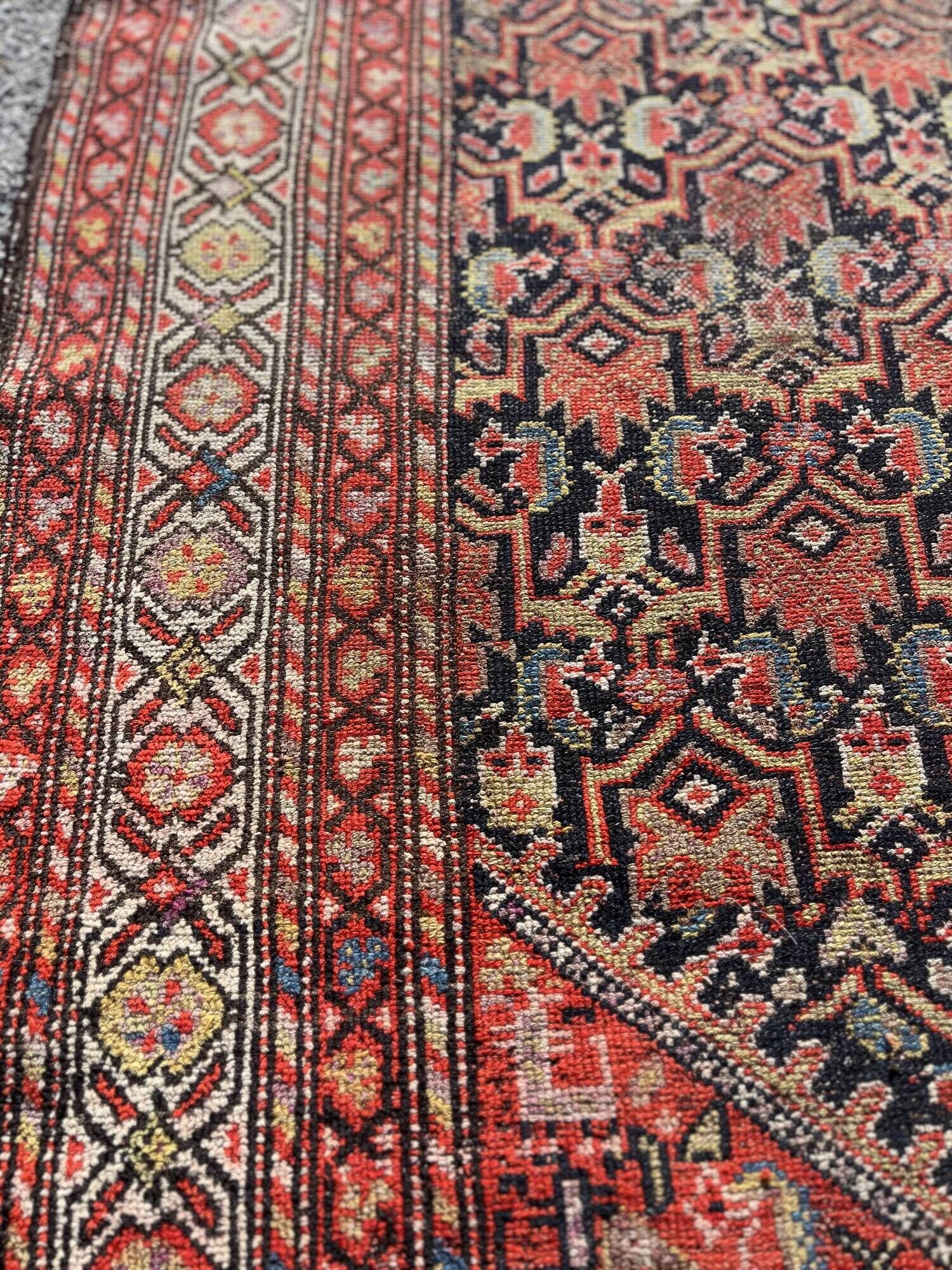 Oriental carpet malayer ancient persian iran. handmade 113 x 400 cm