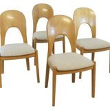 Set van 4 lichte eiken stoelen Niels Koefoed 'Morten' 'Vordingborg'