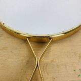 "Elite" Double-sided gold metal hand barber mirror