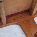 1970s, set of 4 reupholstered Danish chairs, Farsø Møbelfabrik, teak wood, furniture velour.