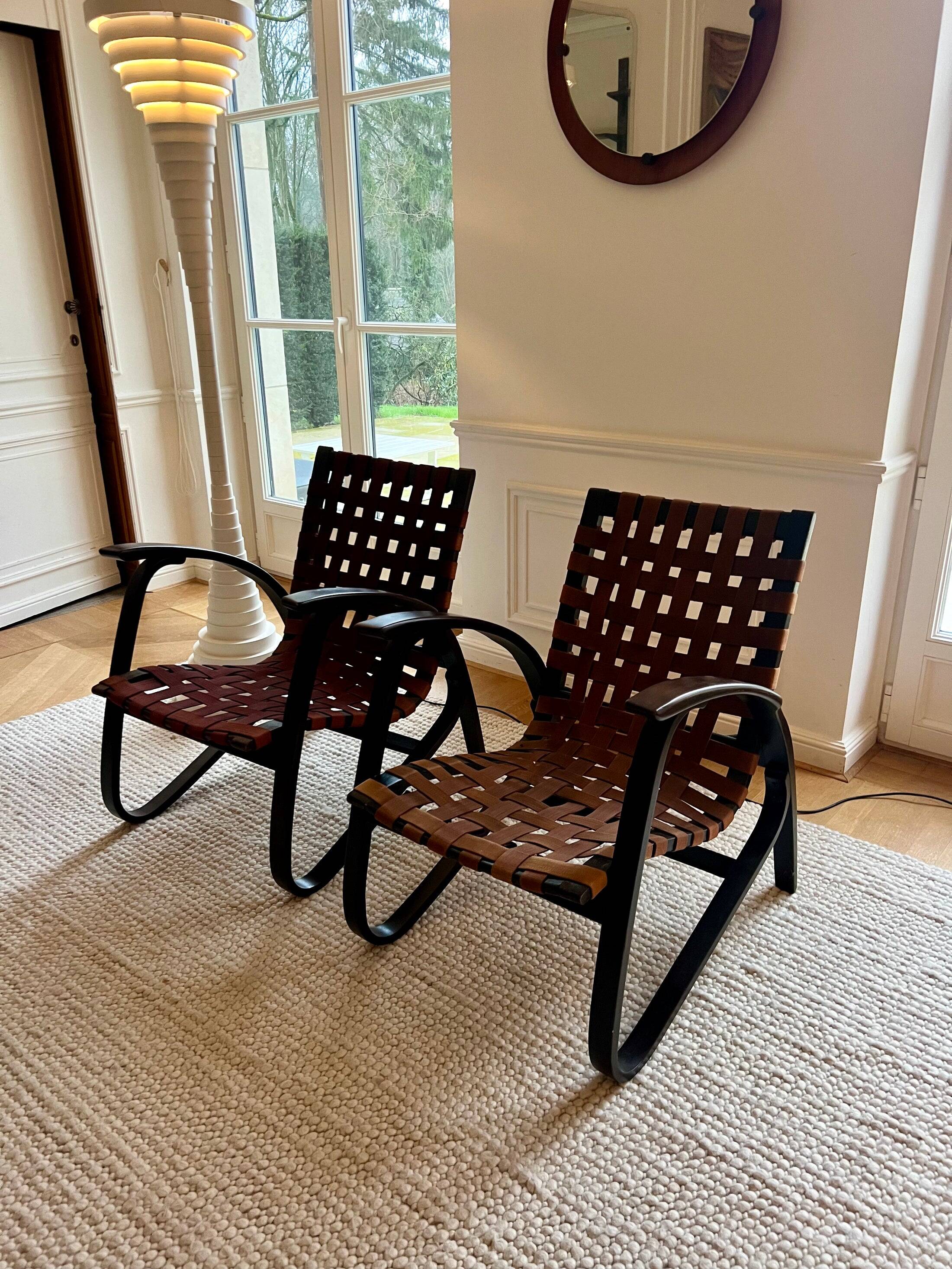 Pair of Bentwood Armchairs by Jan Vanek, 1930s