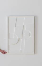 Tableau Gaïa blanc lisse 100x50 cm