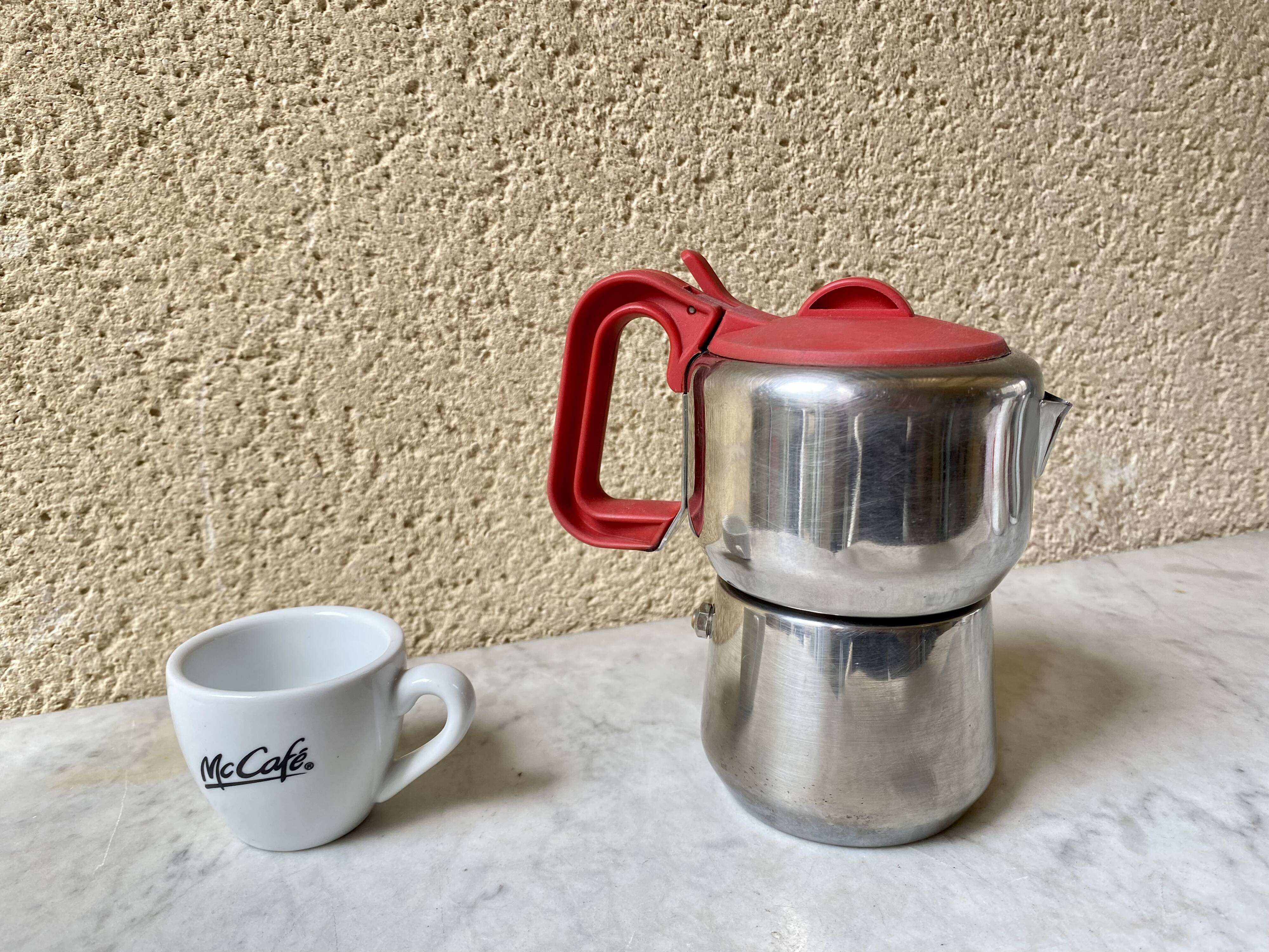 Italian coffee maker 3 cups lagostina vintage 60s design streamline stainless steel 18/10