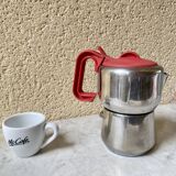 Italian coffee maker 3 cups lagostina vintage 60s design streamline stainless steel 18/10