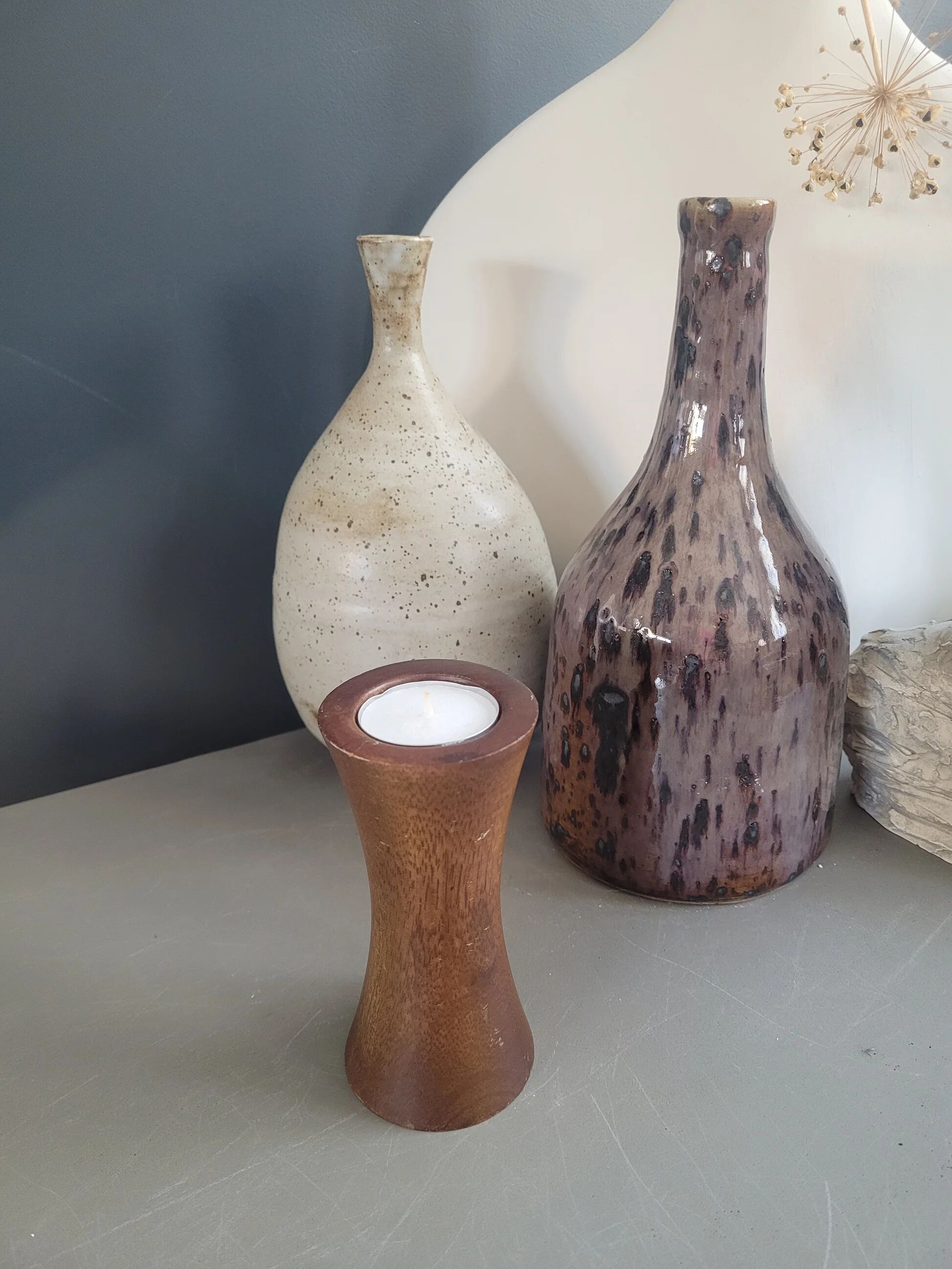 Bougeoir scandinave en teck