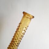 Italian carafe amber yellow glass vintage bubbles