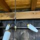 Brass/metal pendant light 3 arms 50s/60s