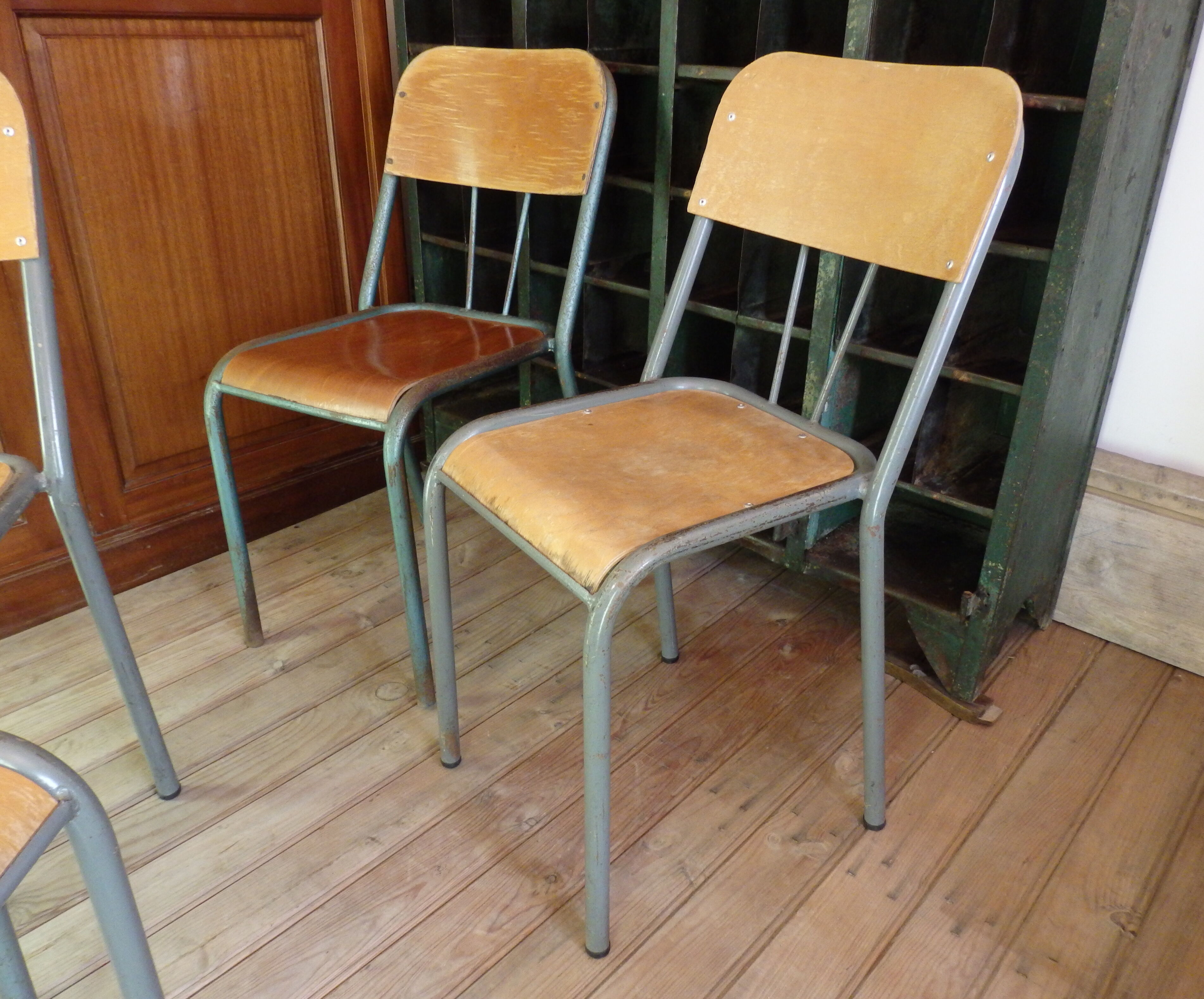 School chair / school chair 1960 with bars