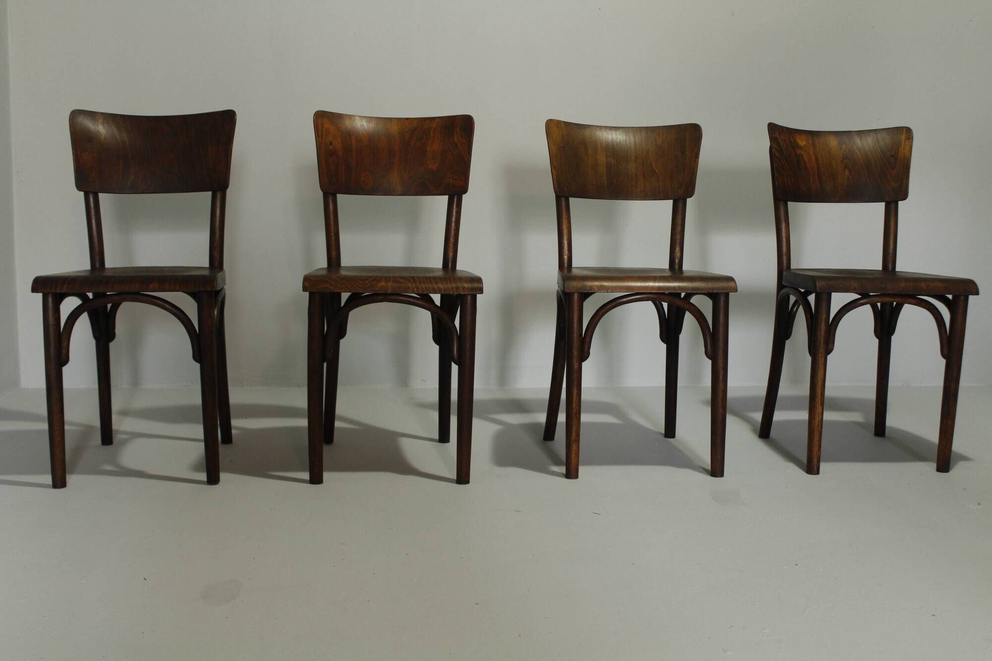 Pub Chairs from Thonet H-48, 1930s, Set of 4
