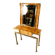 Vintage burl wood console with mirror, 1970s