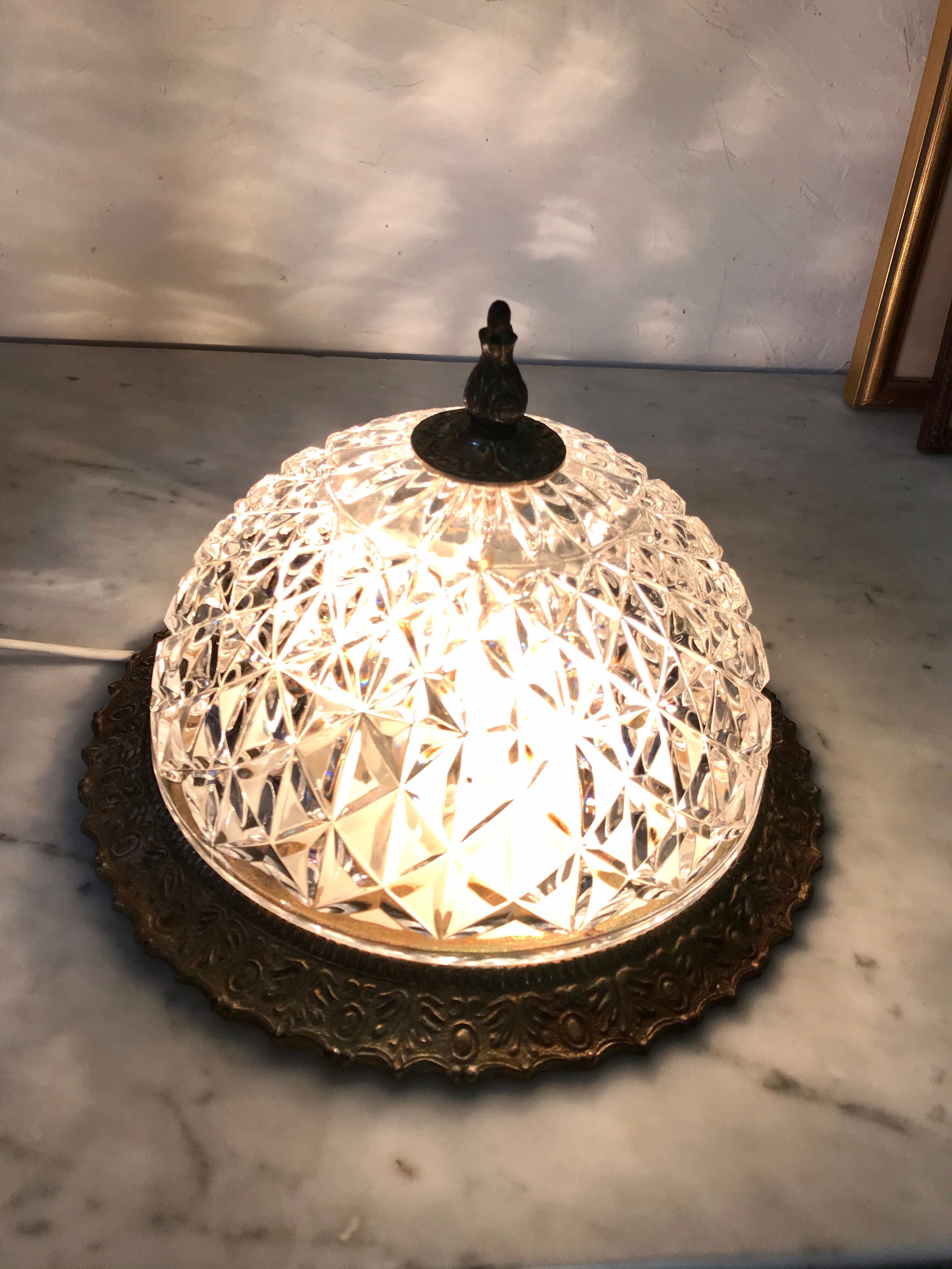 Early 20th century crystal ceiling light