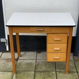 Vintage pinewood formica top desk
