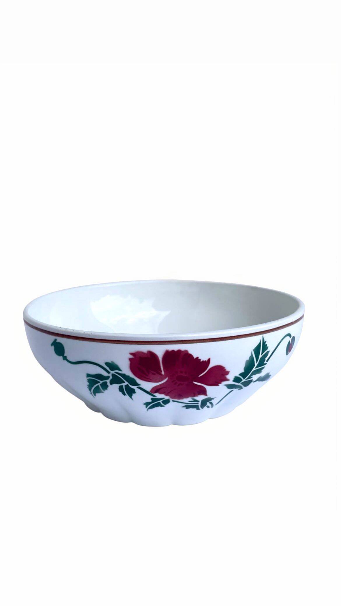 Vintage salad bowl HBCM Luxeuil model opaque porcelain