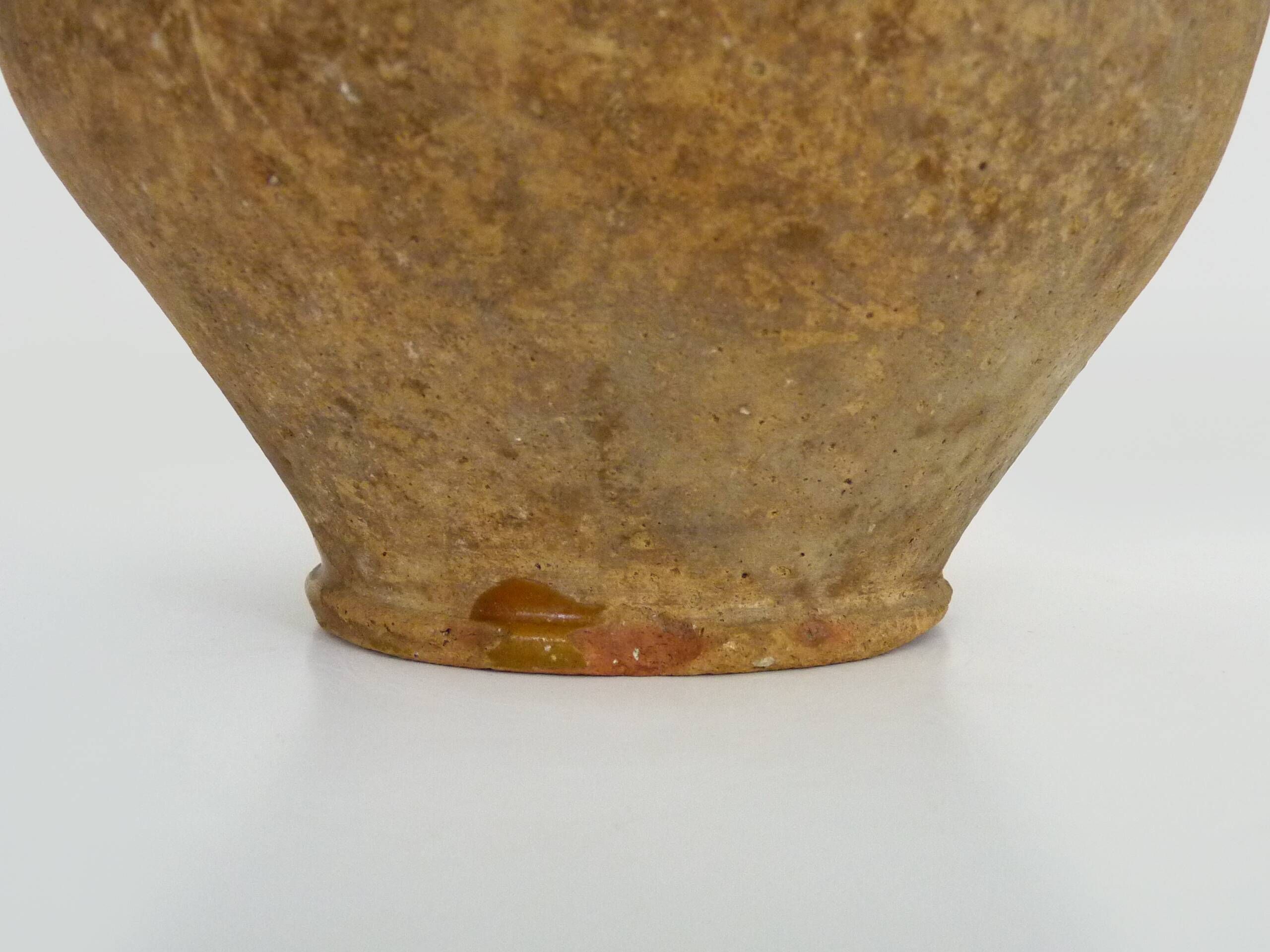 Glazed yellow confit pot, south west of France. Storage jar. Pyrenees 19th century
