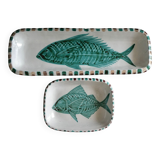 2 ceramic dishes, Fazio Vallauris SAP, 60s