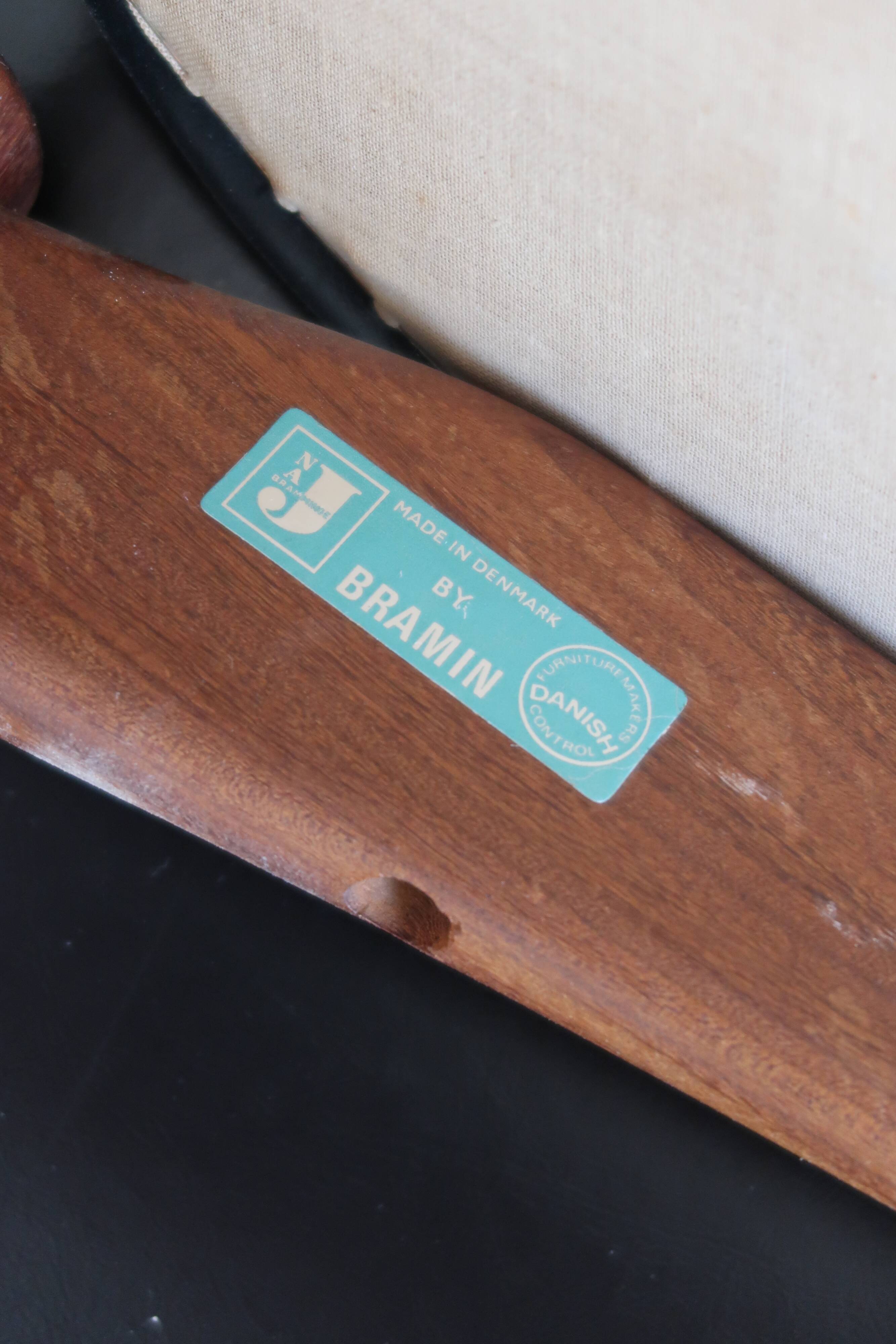 6 chairs skaï teck Bramin made in Denmark