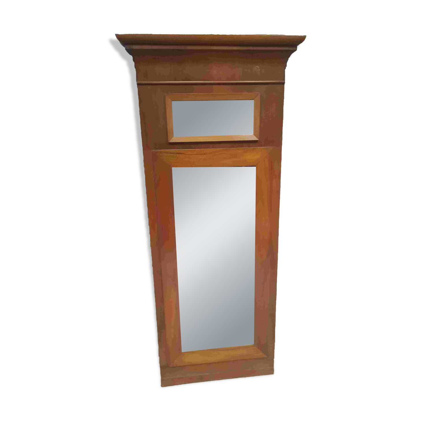 Small varnished wooden trumeau with a gallant scene motif