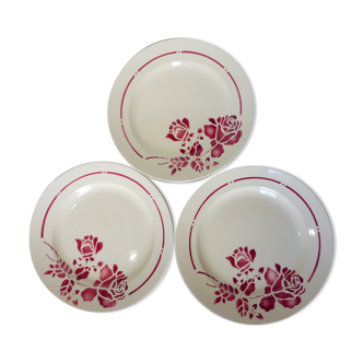 3 assiettes à dessert vintage de St Amand 220614