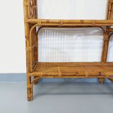 Bookcase vintage rattan shelf from the 60s