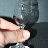 Portieux lot de 6 verres à liqueur anciens modèle ferdinand rubans et guirlandes de fleurs 1910