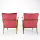 1960s pair of oak armchairs, czechoslovakia