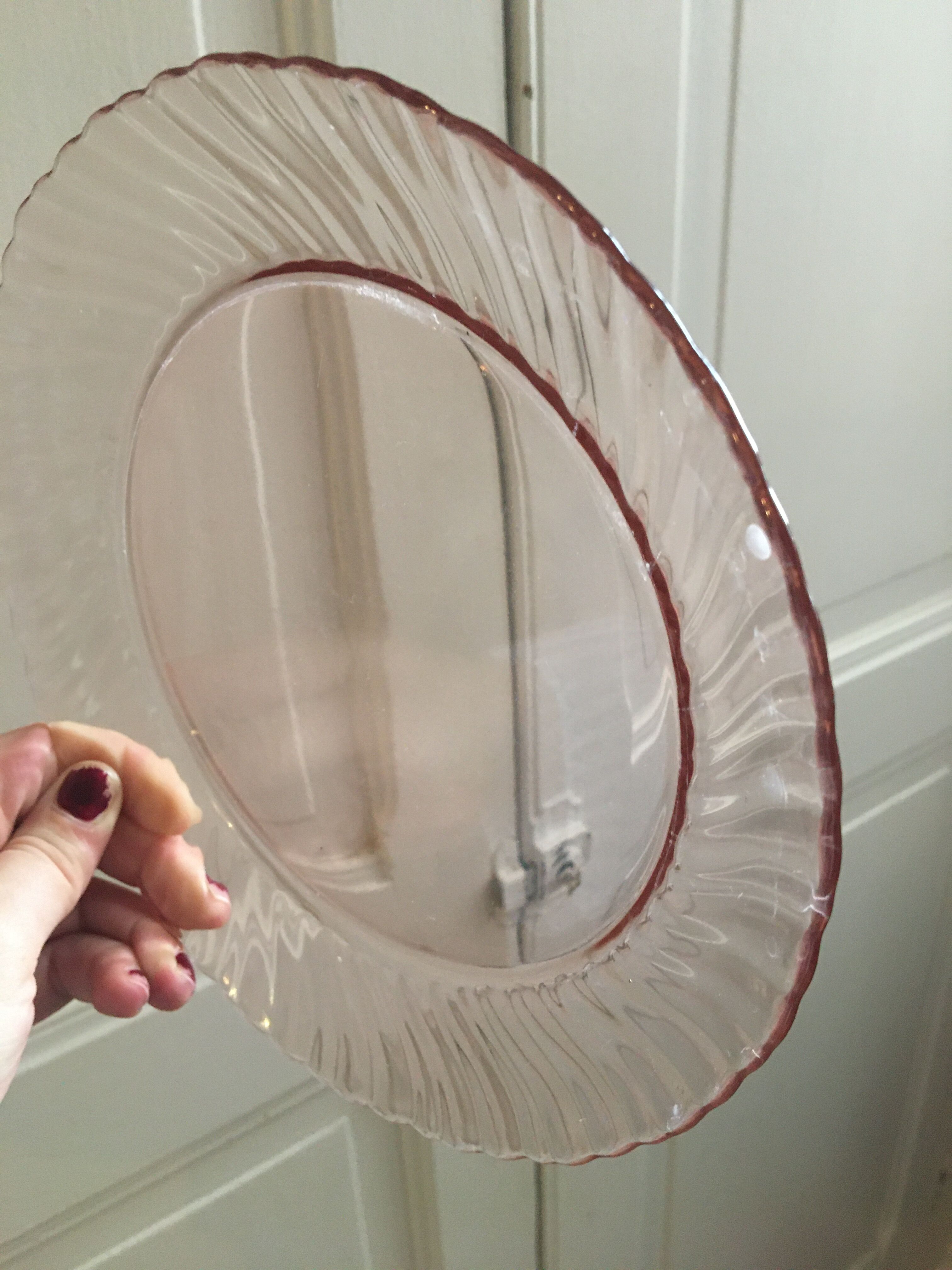 12 powder pink dessert plates