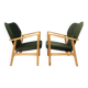 Pair of longue chairs royal green velvet by Ikea