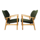 Paire de chaises longues en velours vert royal d'Ikea