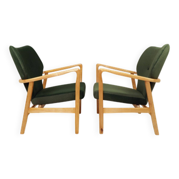 Paire de chaises longues en velours vert royal d'Ikea
