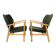 Pair of longue chairs royal green velvet by Ikea