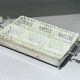 Silver-Plated Tray with Six Cut Glass Dishes, Vintage Entertaining Set