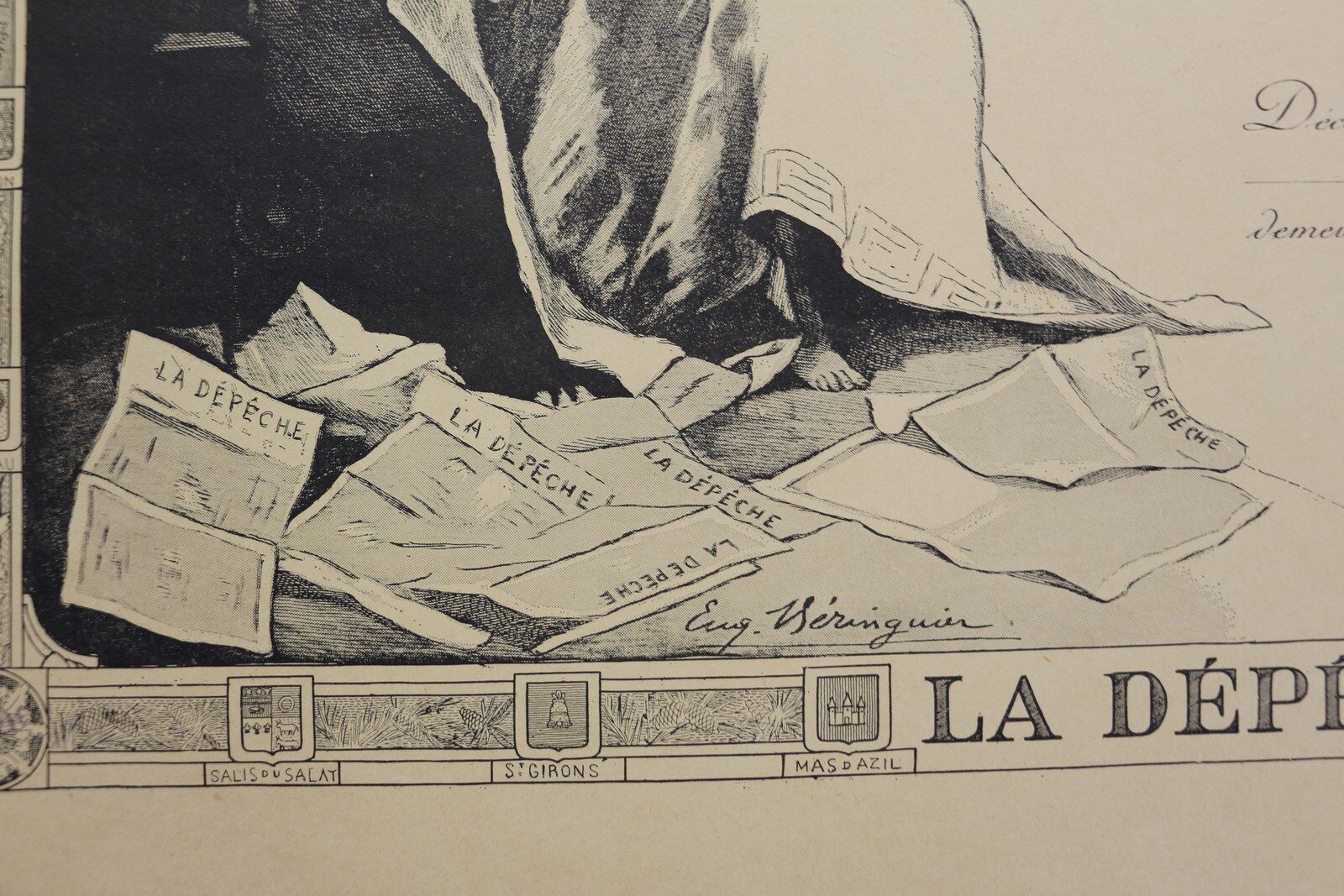 Original poster by "La dépêche du midi"; "Coupe des Pyrénées, Toulouse à Toulouse", 1905