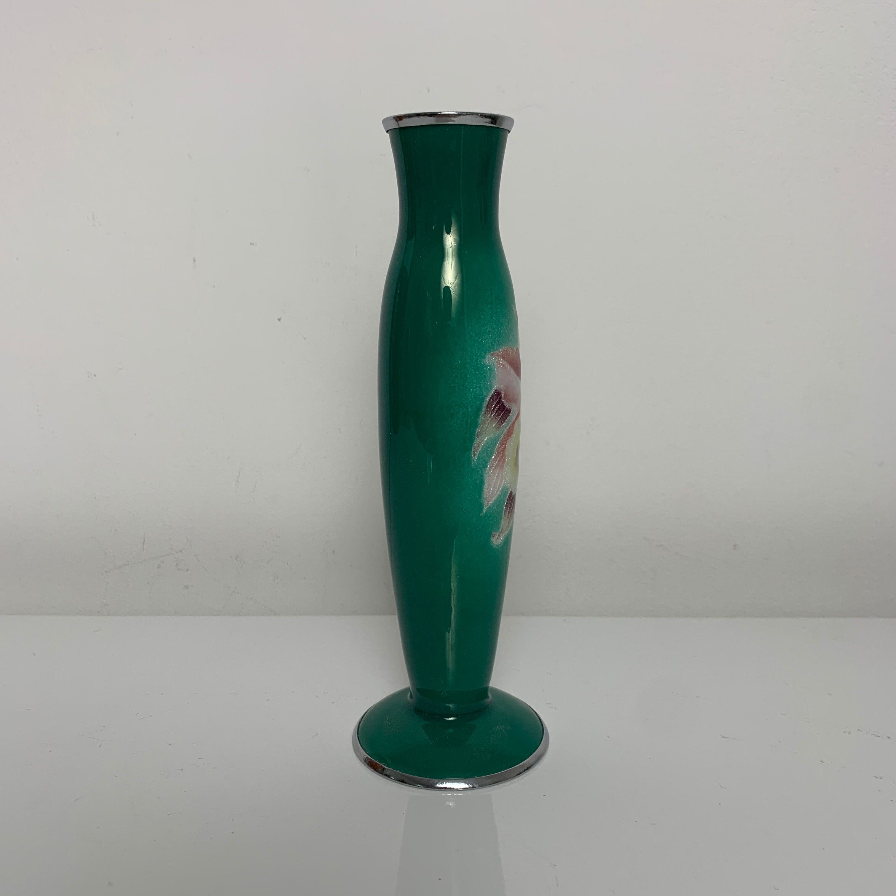 Enamelled soliflore vase Shippo Yaki Tutanka