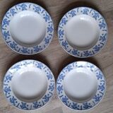 Set of 4 Dux Boch blue soup plates