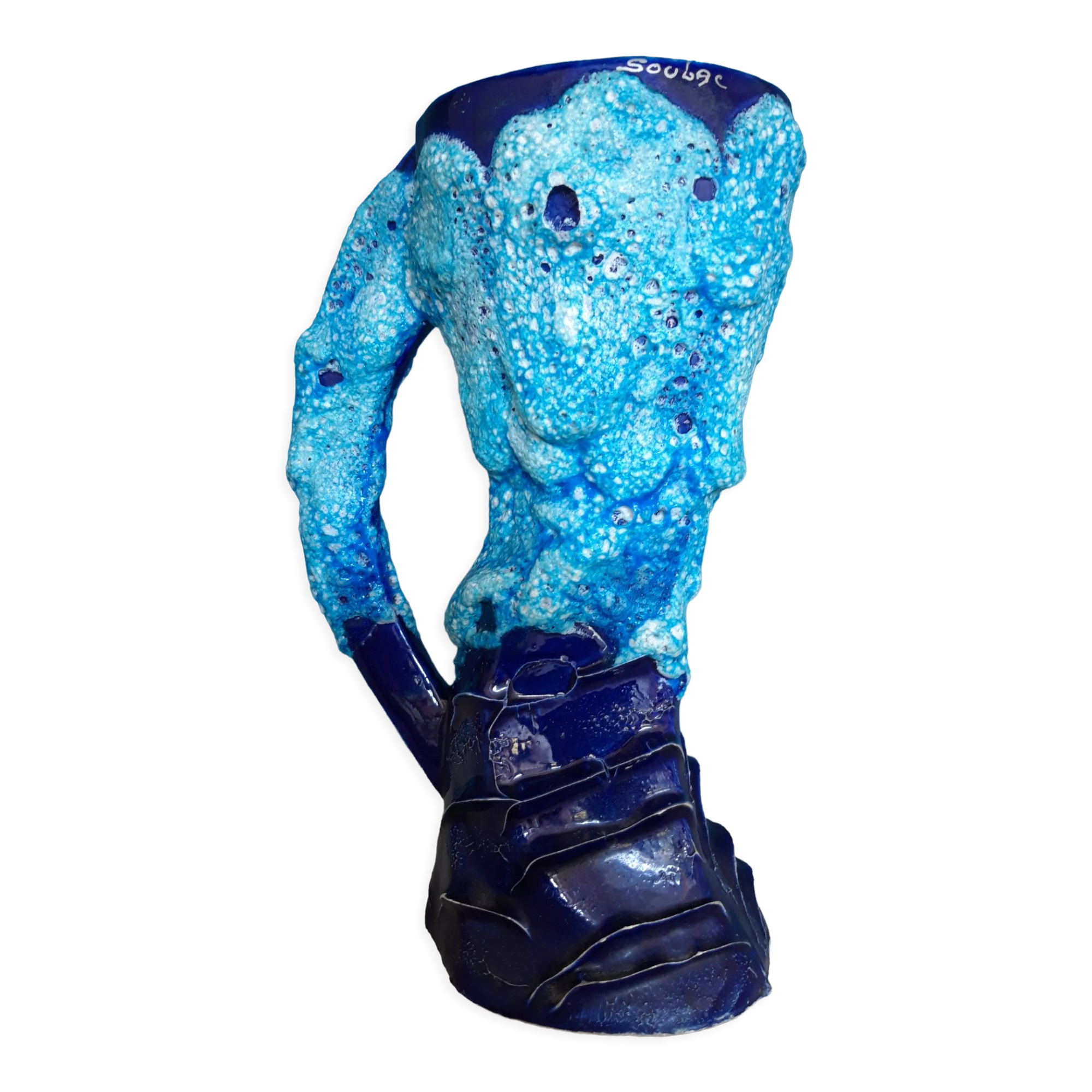 Fat lava ceramic vase from Vallauris, 60s/70s