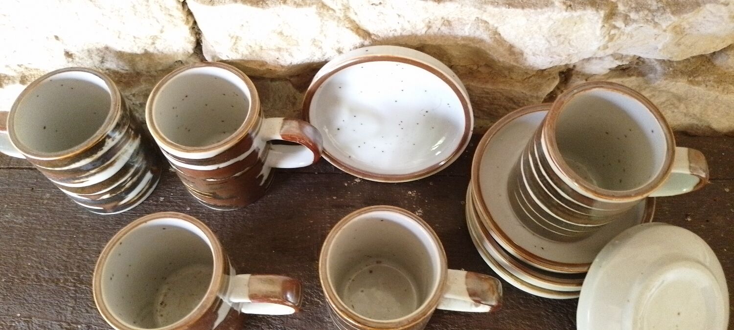 Vintage Stoneware Coffee Mugs